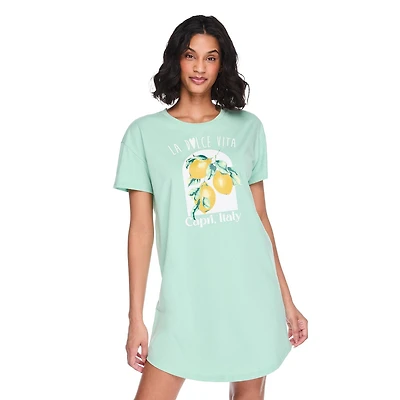 Chemise de nuit à encolure ras du cou George pour femmes