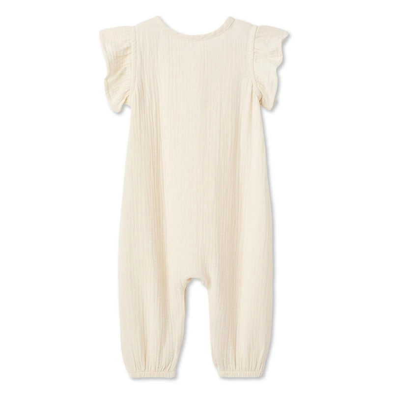 Barboteuse en gaze froissée George pour bébés filles