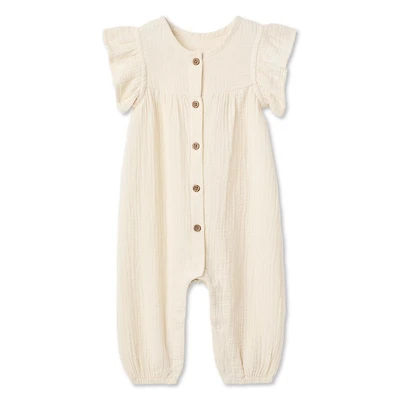 Barboteuse en gaze froissée George pour bébés filles