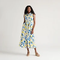 Robe tissée imprimée à boutons sur le devant Mexx pour femme