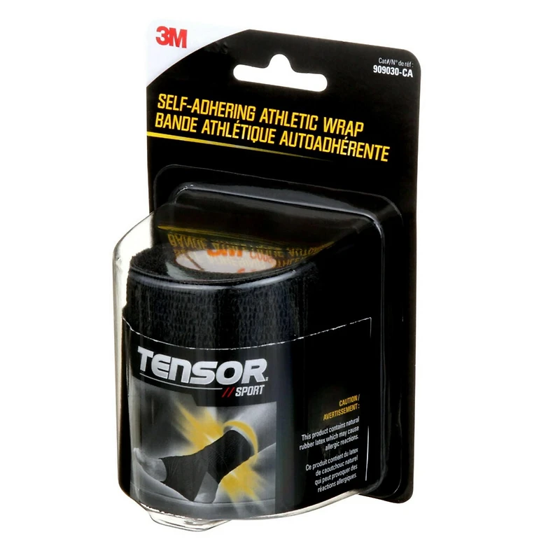 Tensor(TM/MC) Sport Self Adhering Athletic Wrap 909030-CA, 3 in, Black