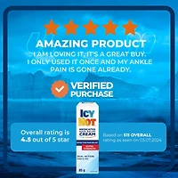 Icy Hot Extra Strength Pain Relief Cream, Fast-Acting Muscle and Joint Pain Relief from Discomfort Caused by Arthritis, Sprains and Strains, Methyl Salicylate 30%, Menthol 10%, 85g Tube