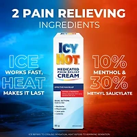 Icy Hot Extra Strength Pain Relief Cream, Fast-Acting Muscle and Joint Pain Relief from Discomfort Caused by Arthritis, Sprains and Strains, Methyl Salicylate 30%, Menthol 10%, 85g Tube