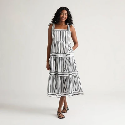 Robe à volants imprimée bretelles tissées Mexx pour femme