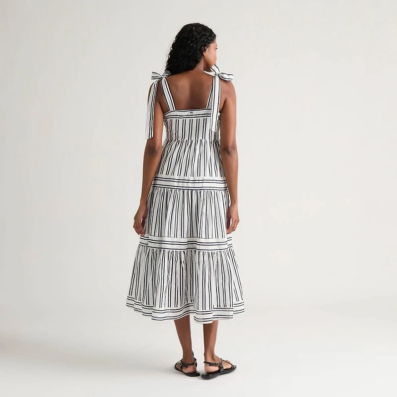 Robe à volants imprimée bretelles tissées Mexx pour femme