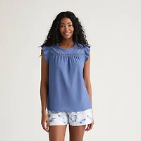 Blouse sans manches à volants en maille Mexx pour femme