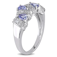 Miabella 3/5 Carat T.G.W. Tanzanite Sterling Silver Journey Ring