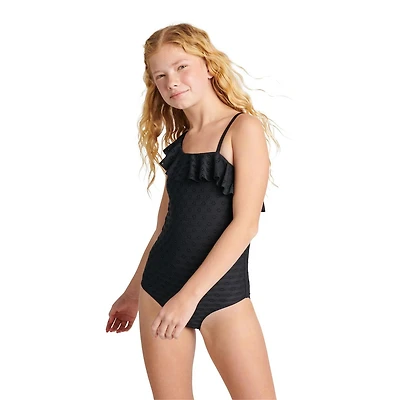 Maillot de bain 1 pièce crocheté avec volants asymétriques Justice pour filles