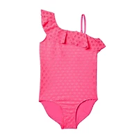 Maillot de bain 1 pièce crocheté avec volants asymétriques Justice pour filles