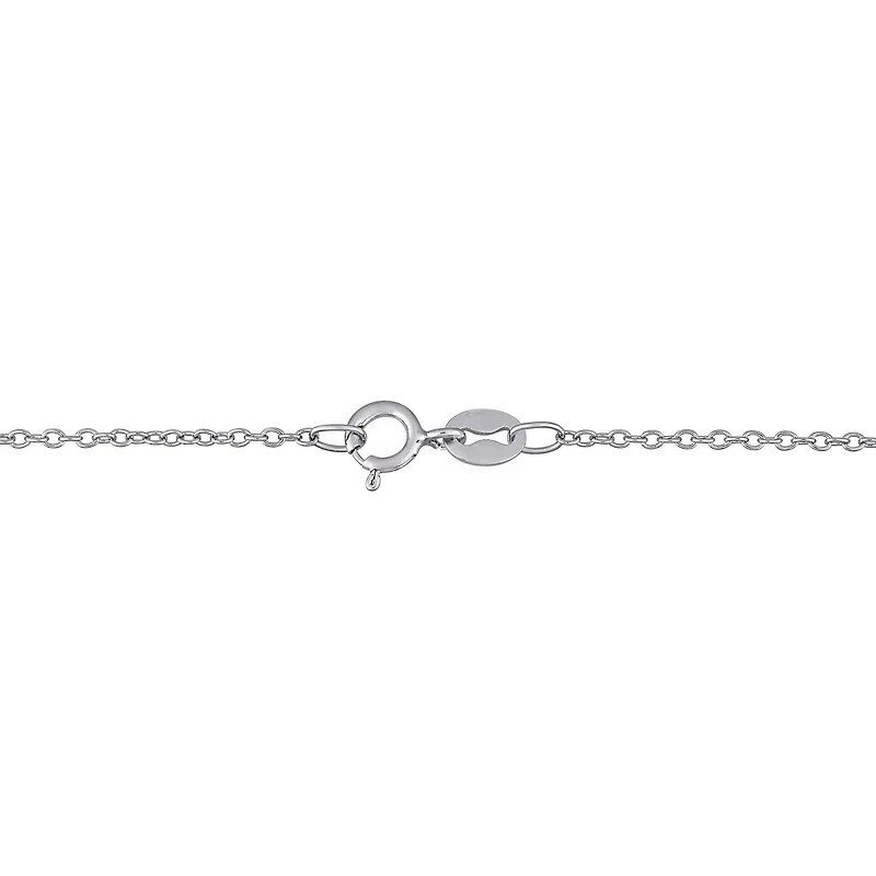 Collier en forme de chien Miabella avec saphirs bleu/blancs synthétiques et spinelles noirs 1-1/2 CT PBT, en argent sterling, 17 po