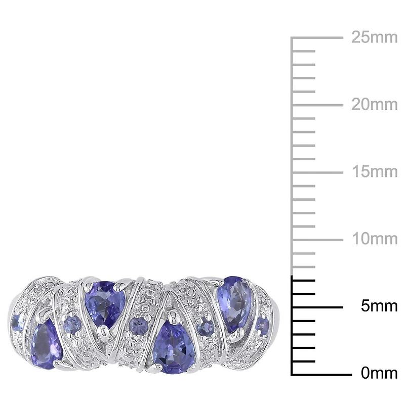Bague Miabella avec tanzanites 3/5 CT PBT en argent sterling