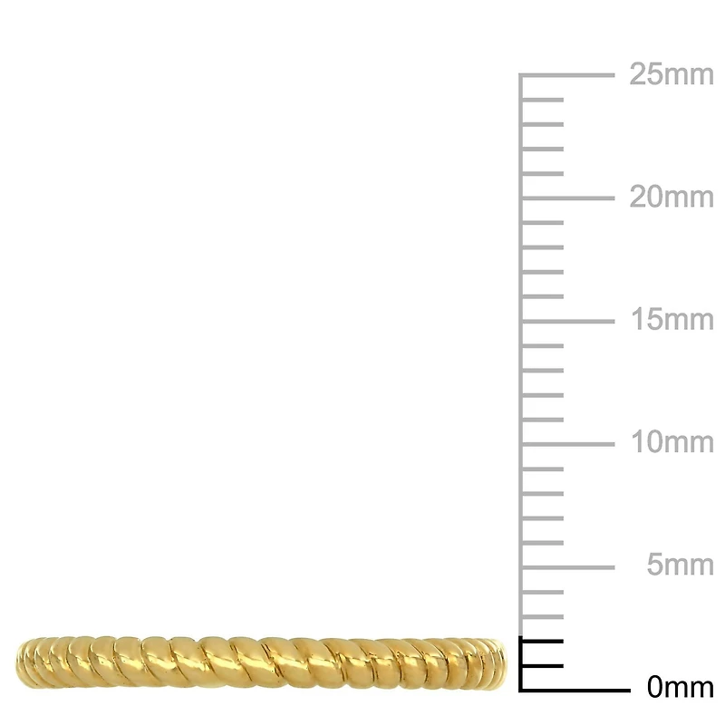Miabella 14 K Yellow Gold Twisted Wedding Band