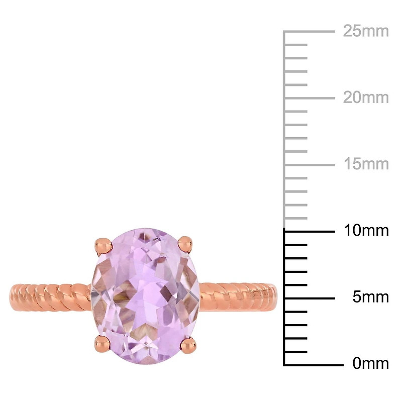 Miabella 2-3/8 Carat T.G.W. Rose de France 14 K Rose Gold Solitaire Ring