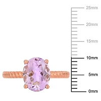 Miabella 2-3/8 Carat T.G.W. Rose de France 14 K Rose Gold Solitaire Ring