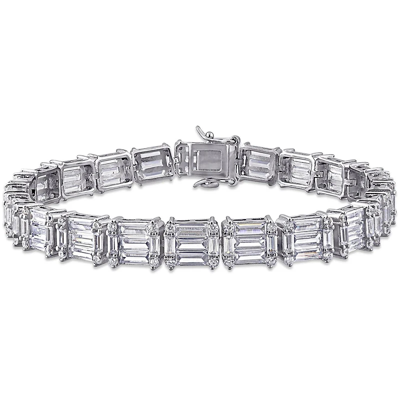 Bracelet tennis Miabella avec zircons cubiques 20 CT PBT en argent sterling, 7,5 po