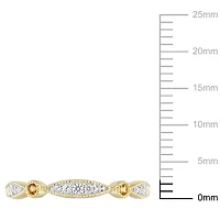 Bague de forme éternité Miabella avec saphirs blancs et jaunes synthétiques 3/8 CT PBT en argent sterling plaqué jaune