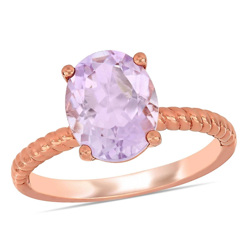 Miabella 2-3/8 Carat T.G.W. Rose de France 14 K Rose Gold Solitaire Ring