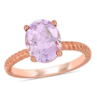 Miabella 2-3/8 Carat T.G.W. Rose de France 14 K Rose Gold Solitaire Ring