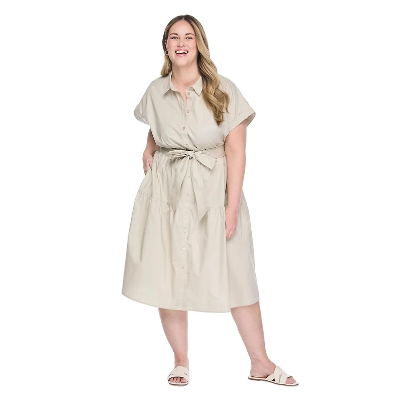 Robe chemise mi-longue Lane Bryant Plus pour femmes