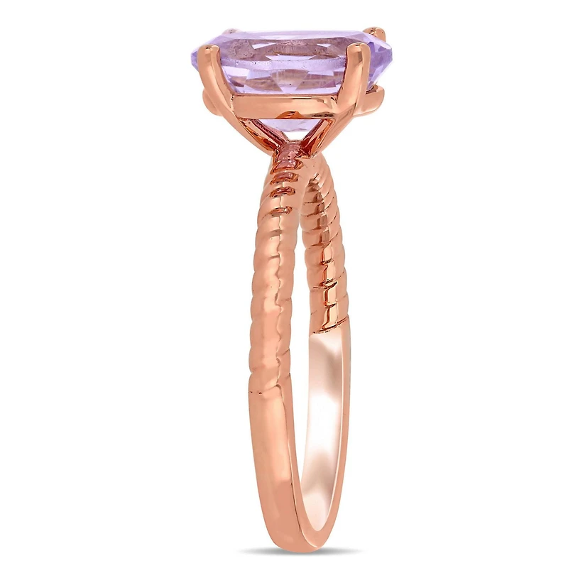 Miabella 2-3/8 Carat T.G.W. Rose de France 14 K Rose Gold Solitaire Ring