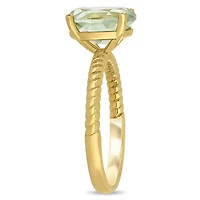 Miabella 2-1/3 Carat T.G.W. Green Amethyst 14 K Yellow Gold Solitaire Ring