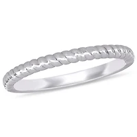 Bague de mariage torsadée Miabella en or blanc 14K