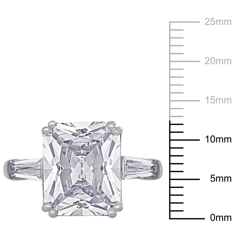 Bague de fiançailles à 3 pierres Miabella avec zircons cubiques 11 CT PBT en argent sterling