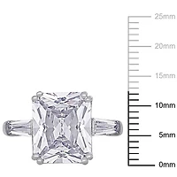 Bague de fiançailles à 3 pierres Miabella avec zircons cubiques 11 CT PBT en argent sterling