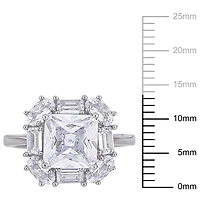Miabella 6 Carat T.G.W. Cubic Zirconia Sterling Silver Engagement Ring