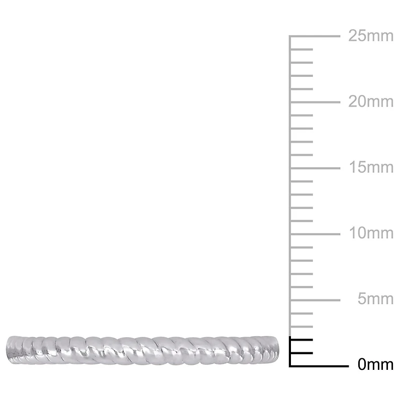 Bague de mariage torsadée Miabella en or blanc 14K