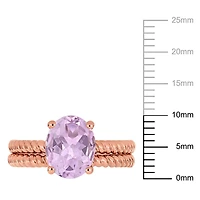 Ensemble de mariage de style solitaire Miabella avec rose de France 2-3/8 CT PBT en or rosé 14K