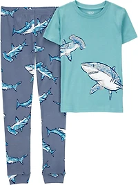 Carter's Child of Mine Kid Boys' Cotton 2PC PJs Blue Shark