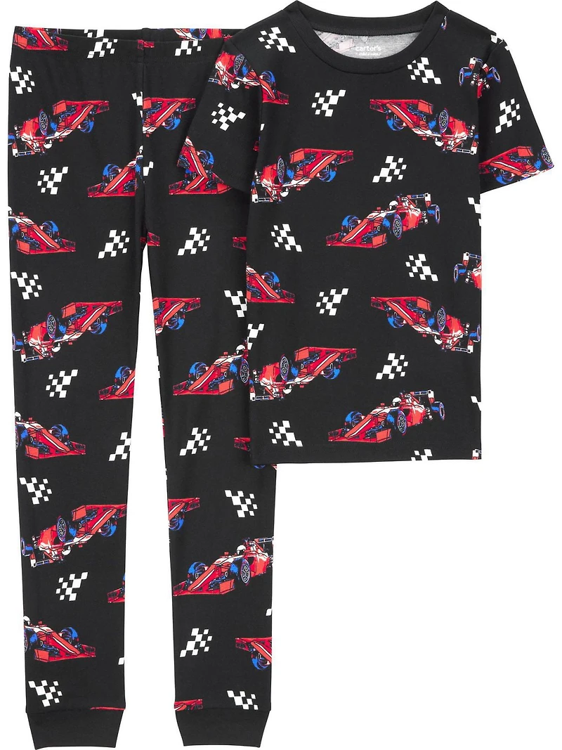Carter's Child of Mine Kid Boys' 2 Piece PJs Cotton Red and Black Race Car