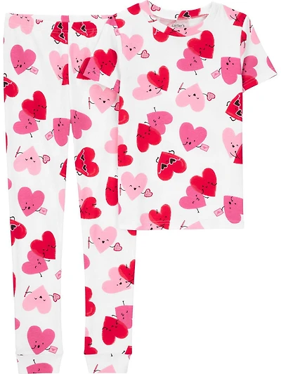 Carter's Child of Mine Kid Pyjama 2 pièces en coton pour fille avec cœurs roses et rouges