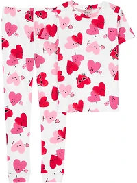 Carter's Child of Mine Kid Pyjama 2 pièces en coton pour fille avec cœurs roses et rouges