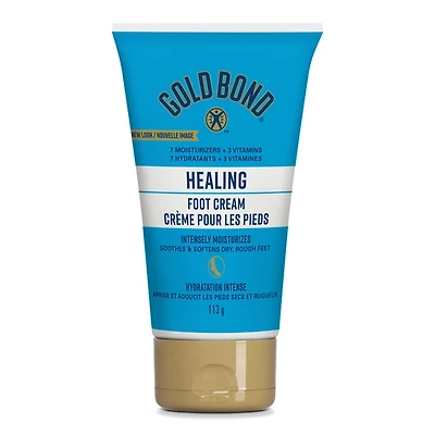 Gold Bond Healing Crème pour les pieds, tube de 113g, crème hydratante non grasse pour les pieds et talons secs et craquelés, avec du jojoba, de l'aloès et de la vitamine A, E et C 113g