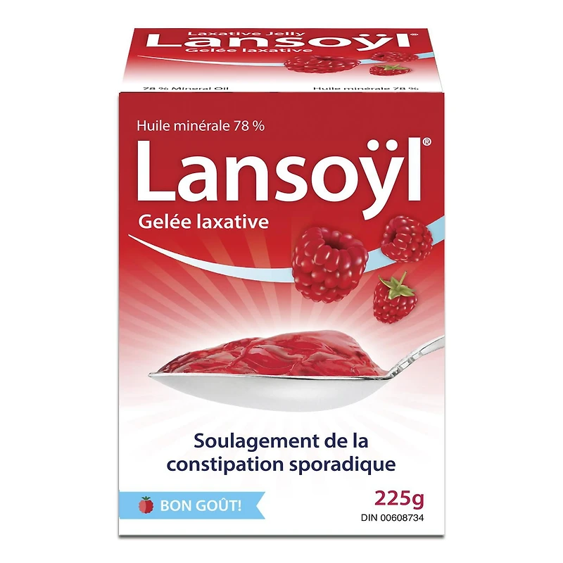 Lansoyl  gelée laxative saveur de framboise 78% huile minérale gelée laxative