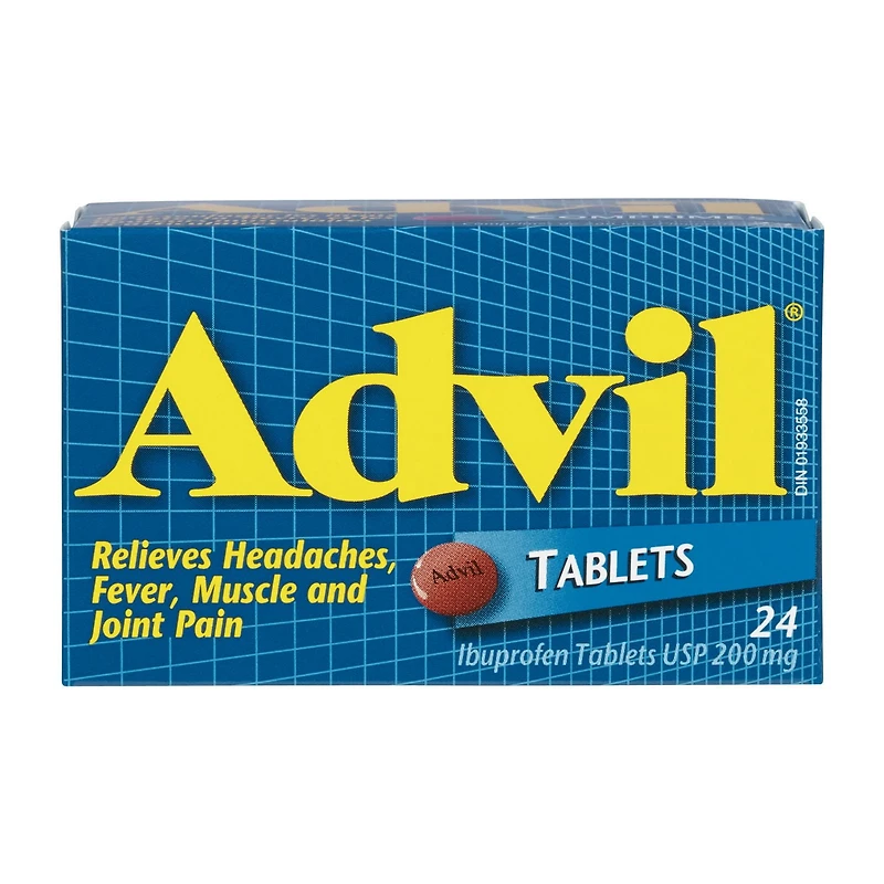 Advil Regular Strength Tablets for Headaches and Pain Relief, 200 mg Ibuprofen, 24 Count, 24 x 200mg Ibuprofen