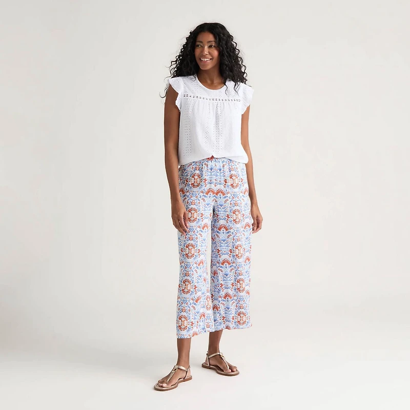 Pantalon culotte imprimé à enfiler pour femme Mexx