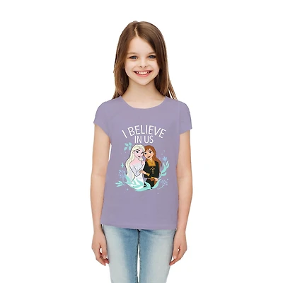 T-shirt à manches courtes Disney Frozen Believe In Us pour fille