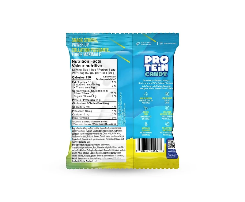 Protein Candy, Tropical Fruit, Chewy Candy with Protein