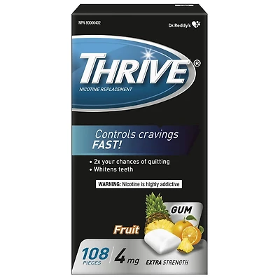 Gomme Thrive 4 mg Extra-forte Remplacement de la nicotine