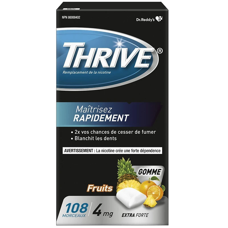 Gomme Thrive 4 mg Extra-forte Remplacement de la nicotine