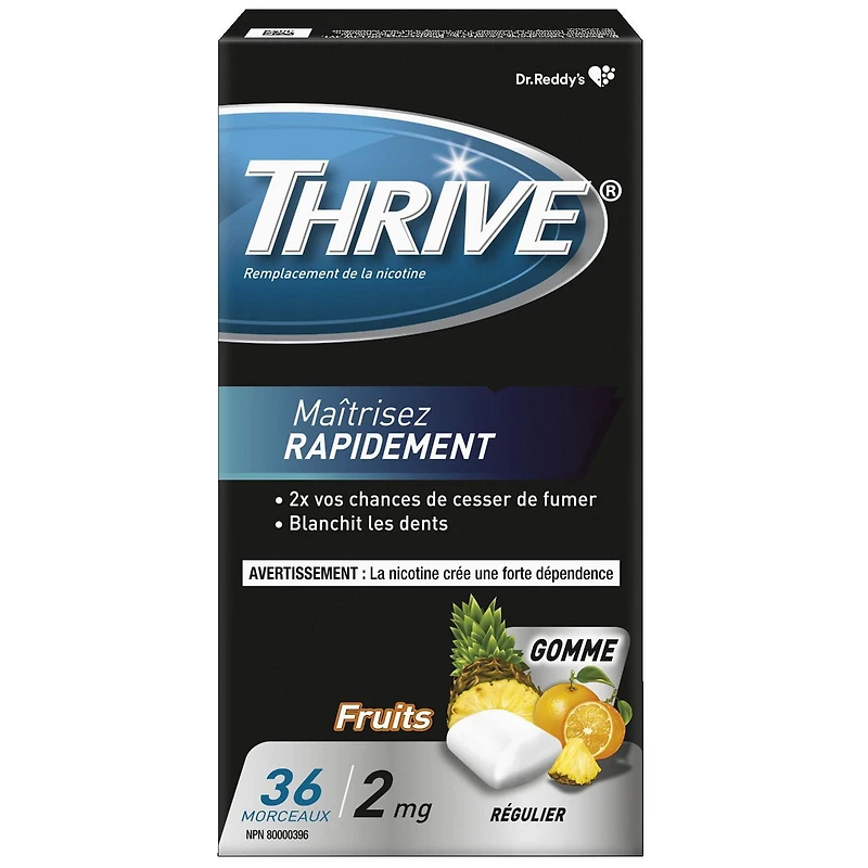 Gomme Thrive 2 mg Force régulière Remplacement de la nicotine