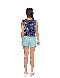 Justice Girls Flowers Ruched Cap Fashion Tank