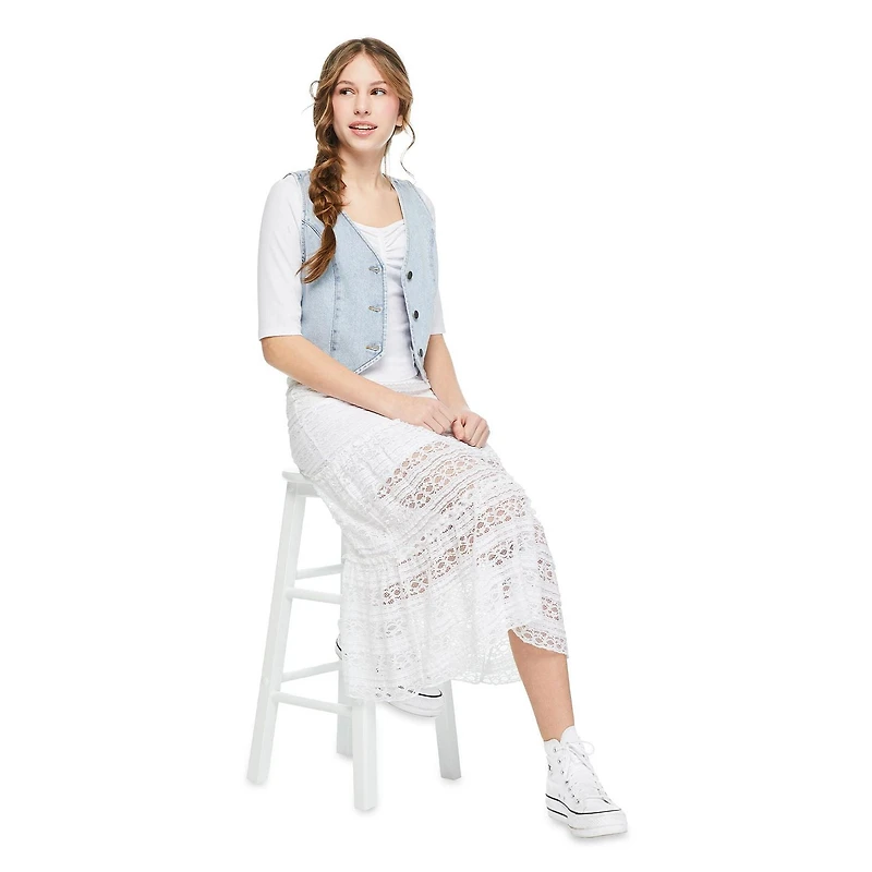 My Sister's Closet Girls' Elbow Sleeve Sweetheart Top, Sizes S-XXL