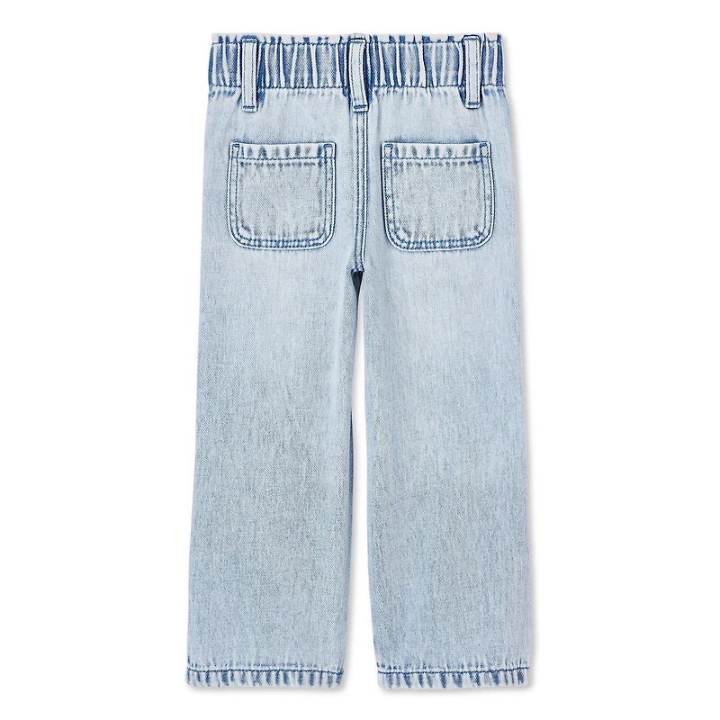 Pantalon à jambe large avec ceinture montée froncée George pour petites filles
