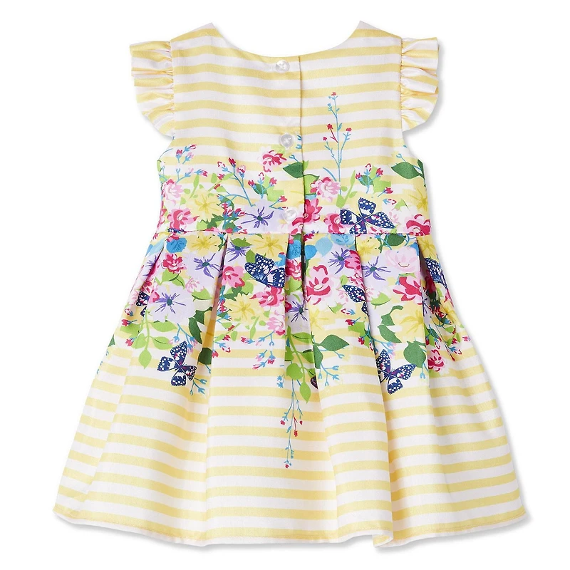 Robe à plis avec imprimé floral George pour bébés filles