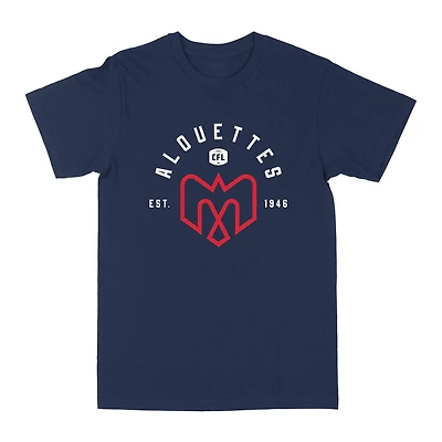 T-shirt bleu à manches courtes EST CFL des Alouettes de Montréal