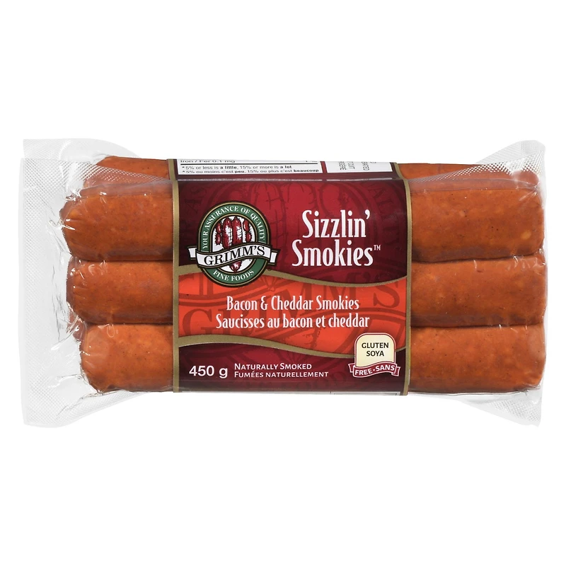 Smokies Sizzlin' au bacon et au cheddar Grimm's 450g